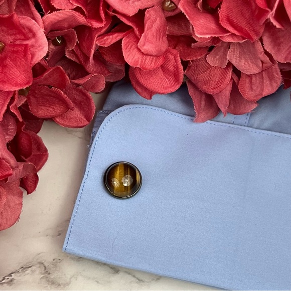 Elegant Round Brown & Gold Striped Tiger’s Eye Cufflinks - Picture 11 of 17